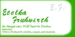 etelka fruhwirth business card